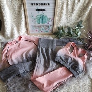 Gymshark ombre 3 piece set - grey/pink